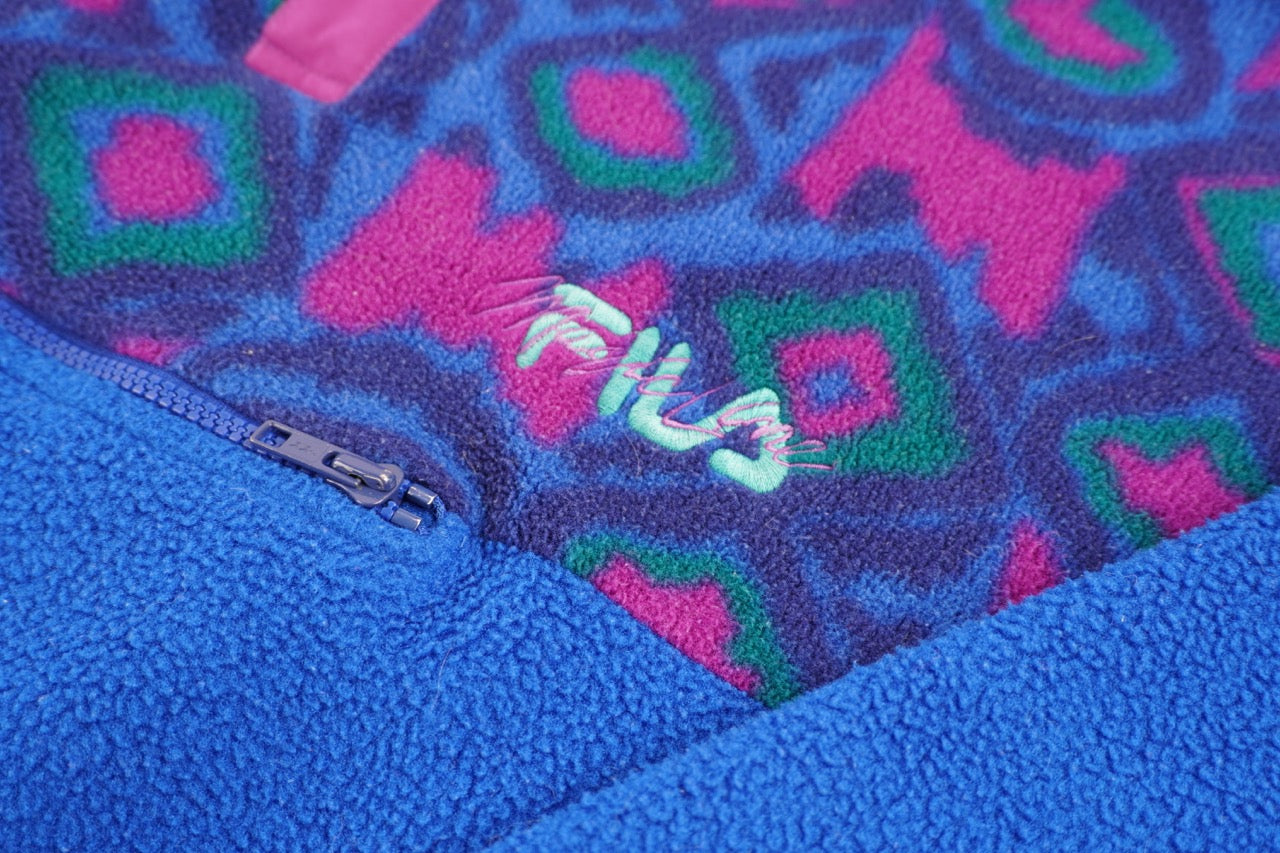 90s Fila Magic Line Crazy Fleece Blue Purple XL