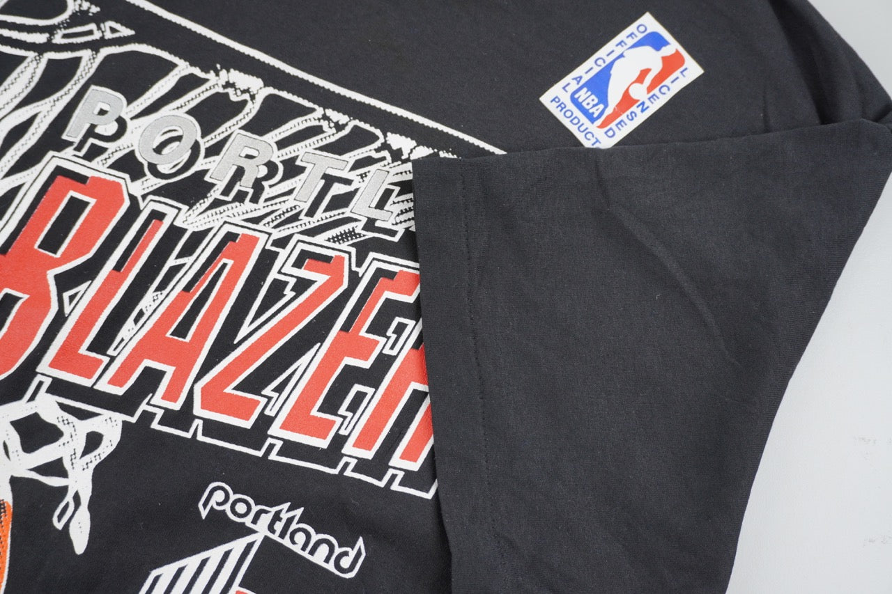 90s Stedman Portland Trailblazers NBA T-Shirt Black XL