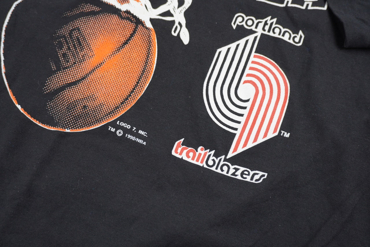 90s Stedman Portland Trailblazers NBA T-Shirt Black XL