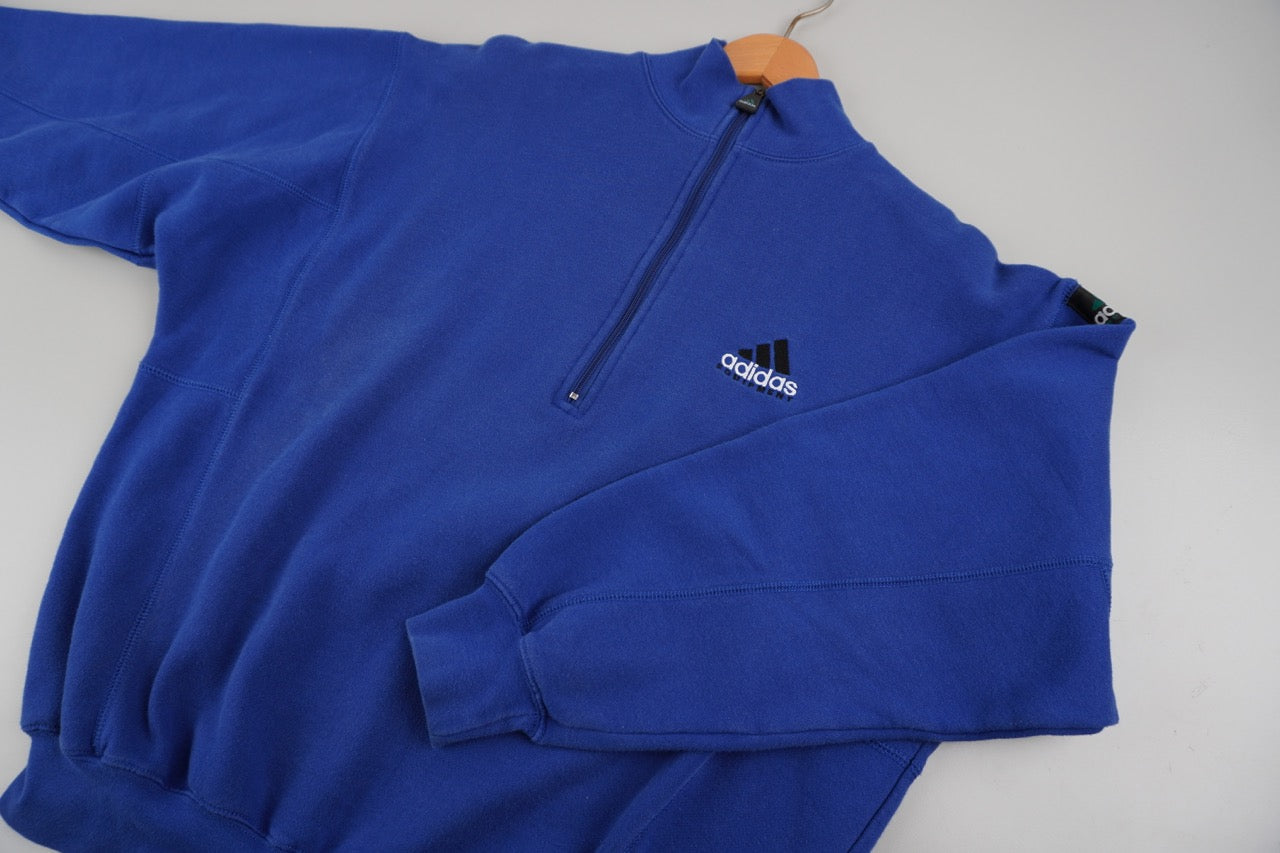 90s Adidas Equipment Pullover Blue M