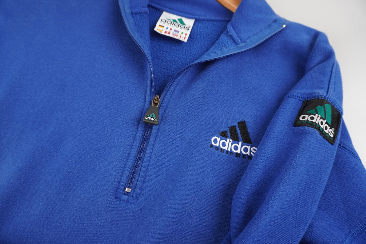 90s Adidas Equipment Pullover Blue M