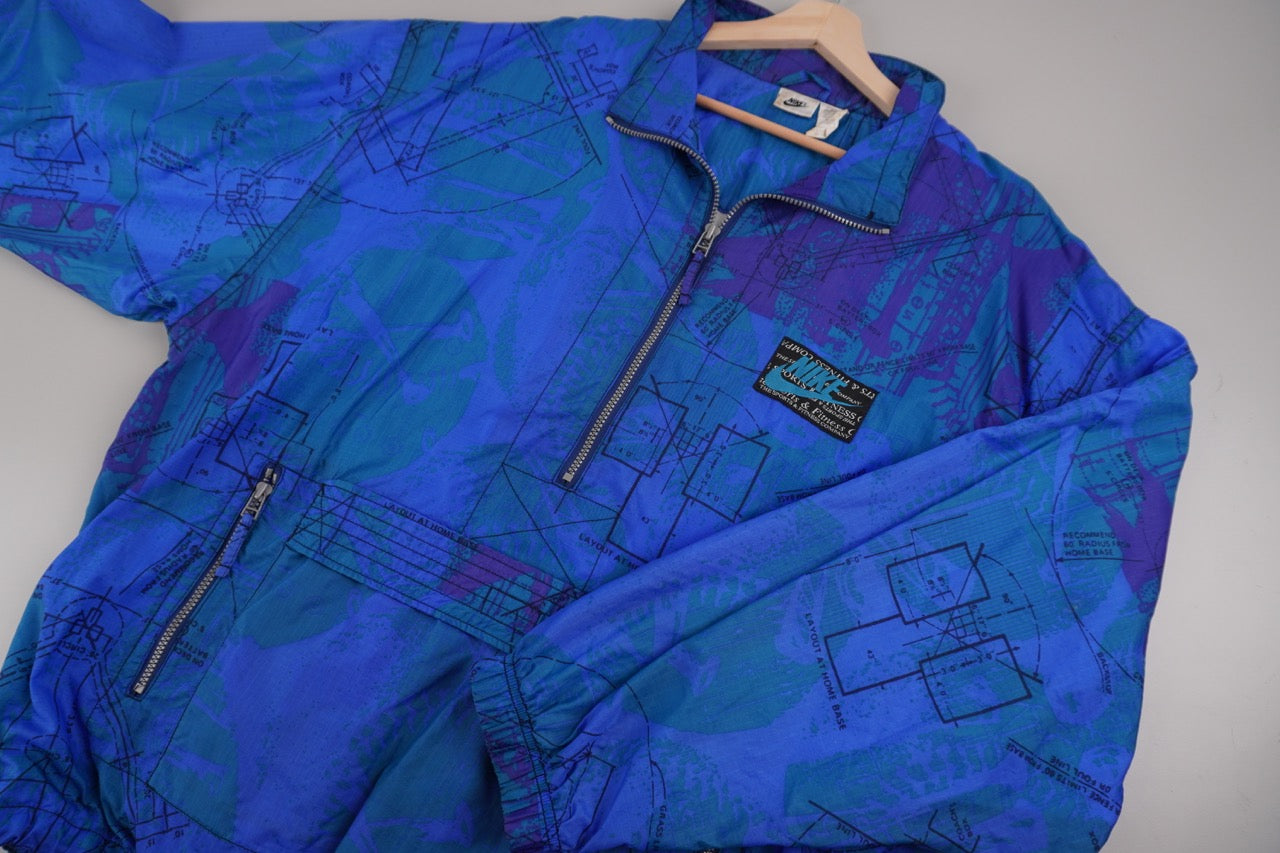 90s Nike Trackjacket Blue Purple/Green XXL