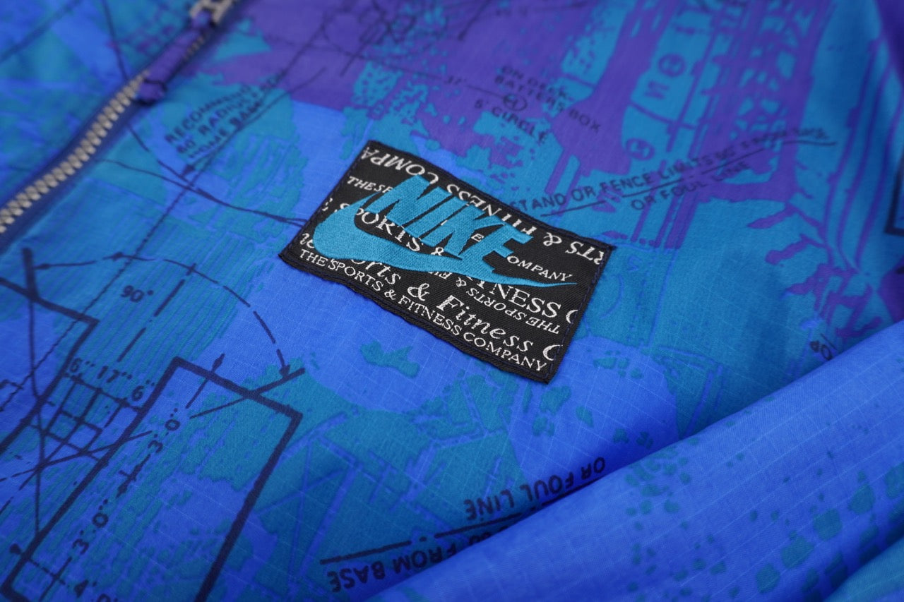 90s Nike Trackjacket Blue Purple/Green XXL