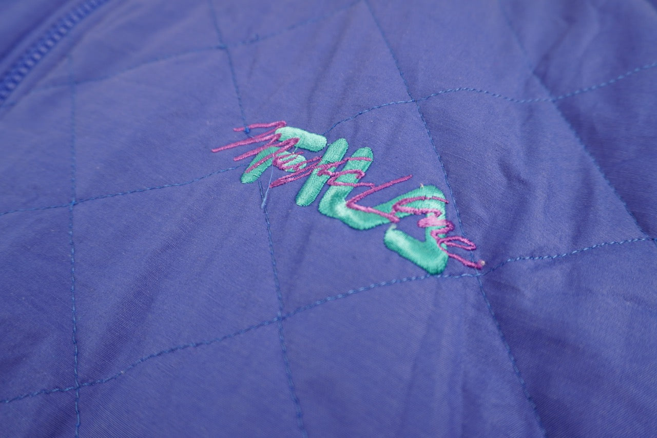 90s Fila Magic Line Crazy Fleece Vest Blue Pink XL