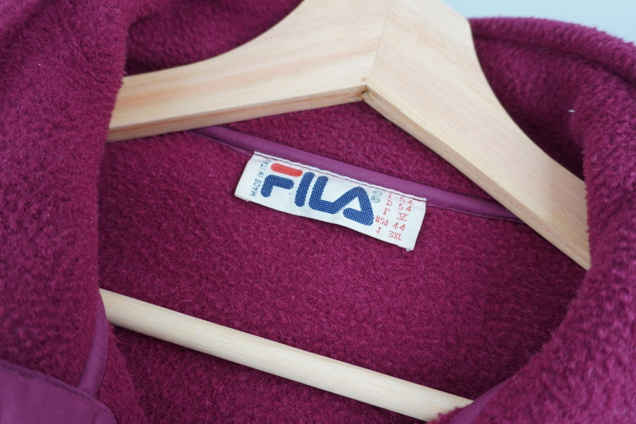 90s Fila Crazy Fleece Burgundy L