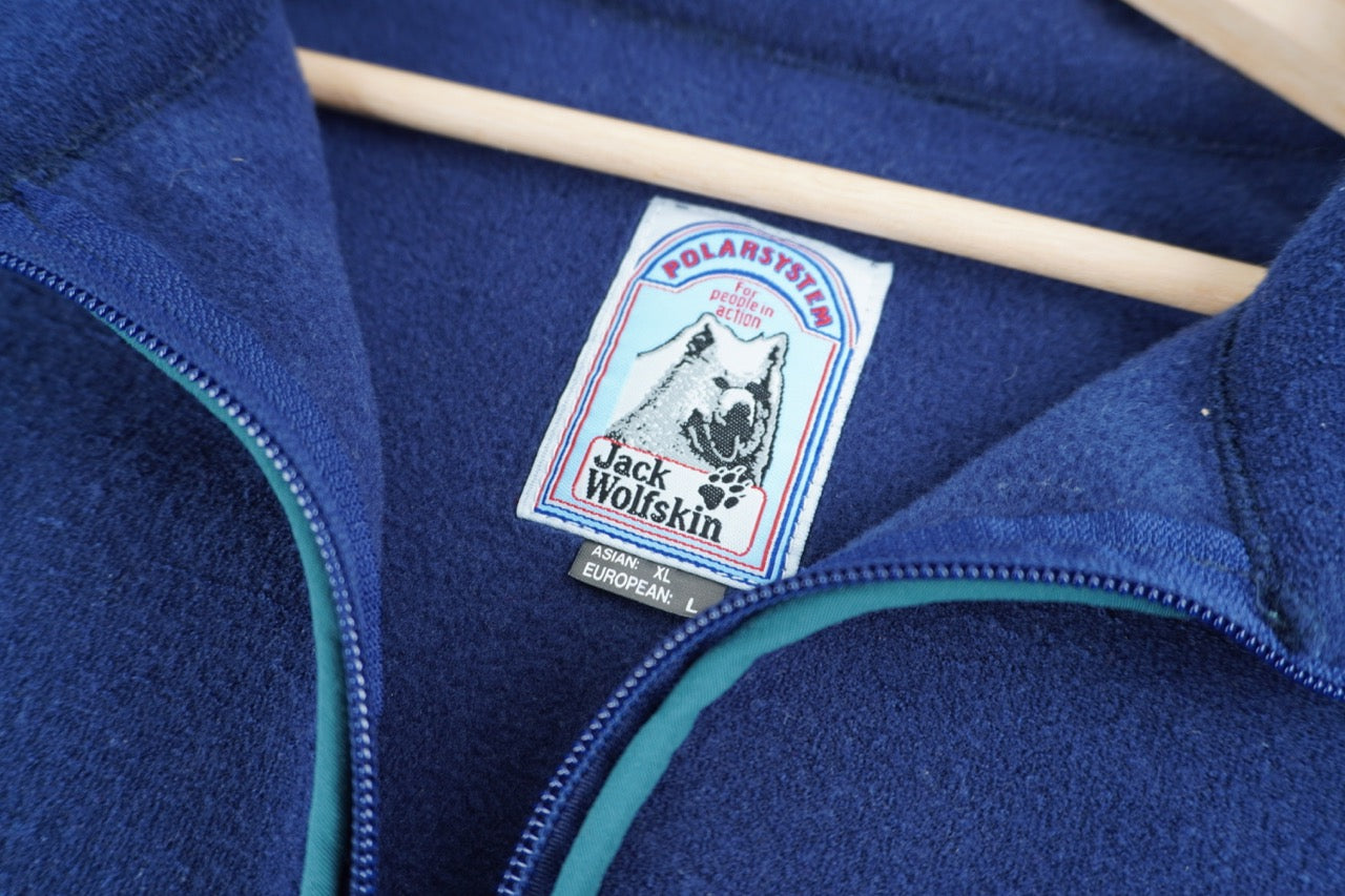 90s Jack Wolfskin Crazy Fleece Navy Blue XL