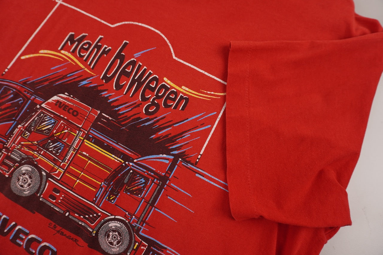 90s Screen Stars Iveco "Mehr bewegen" T-Shirt Red L