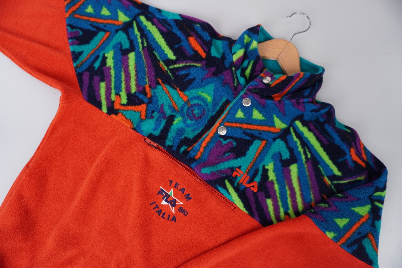 90s Fila Fleece Red Green M