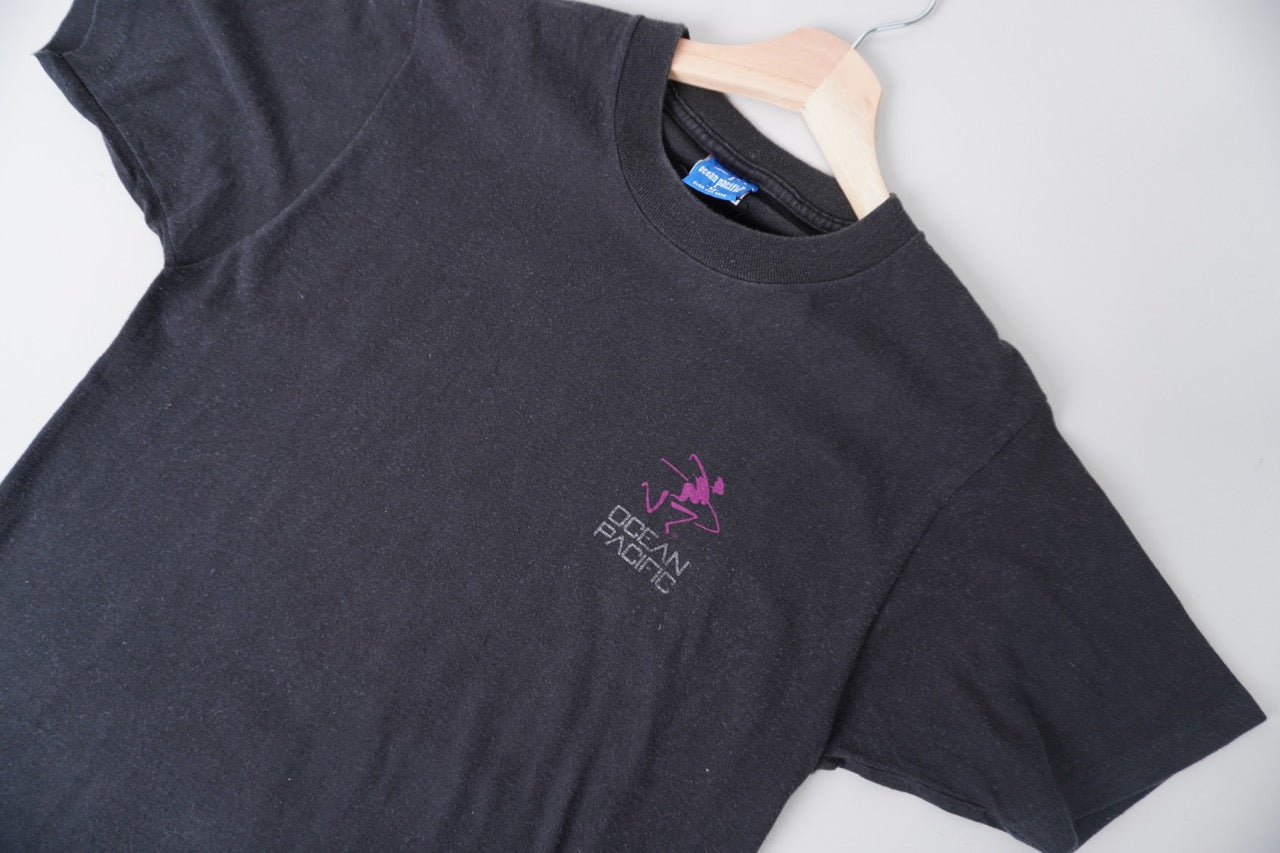 90s Ocean pacific T-shirt Black Multi M