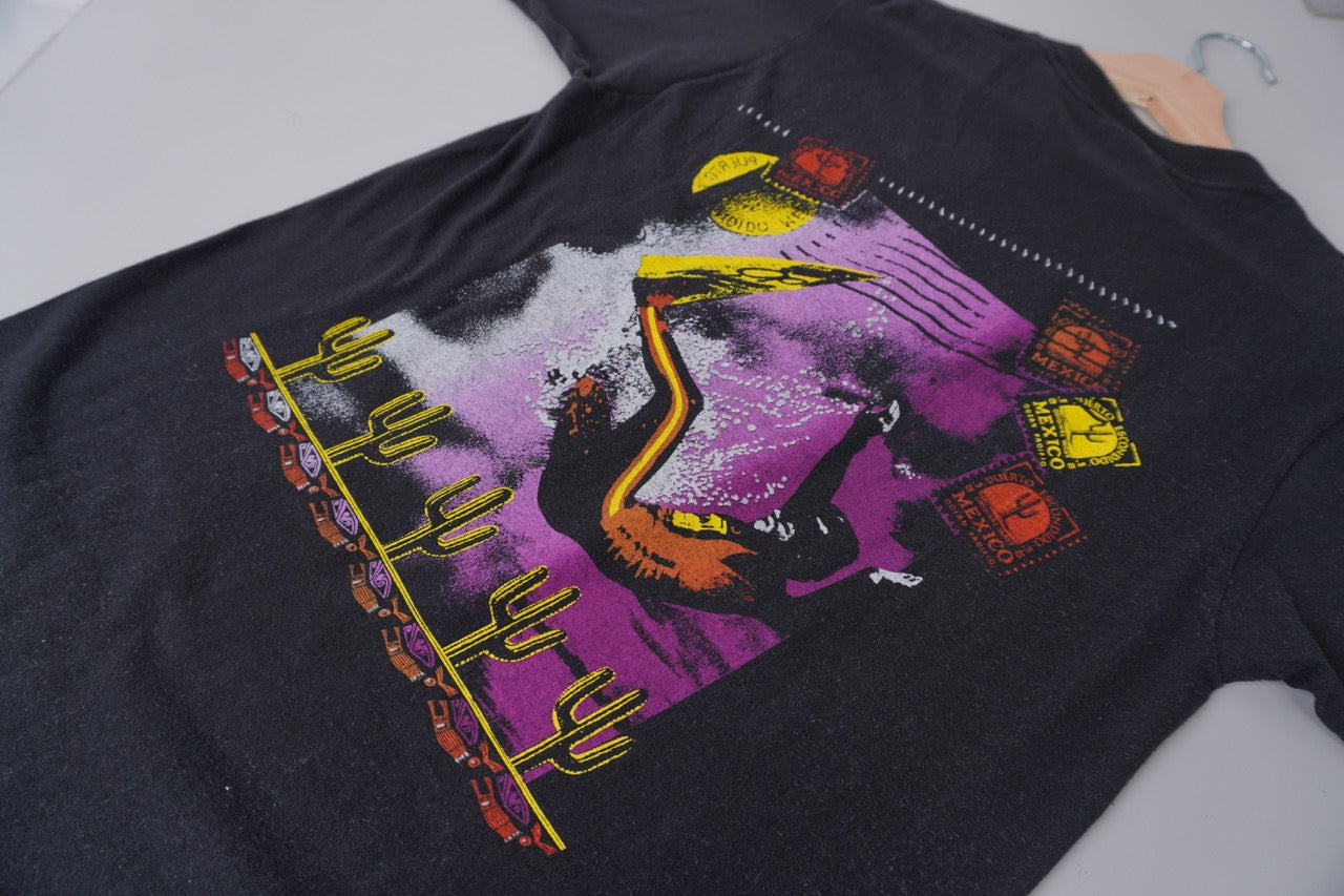 90s Ocean pacific T-shirt Black Multi M