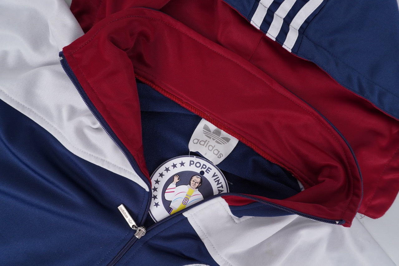 90s Adidas Hoodie Trackjacket Navy white red M