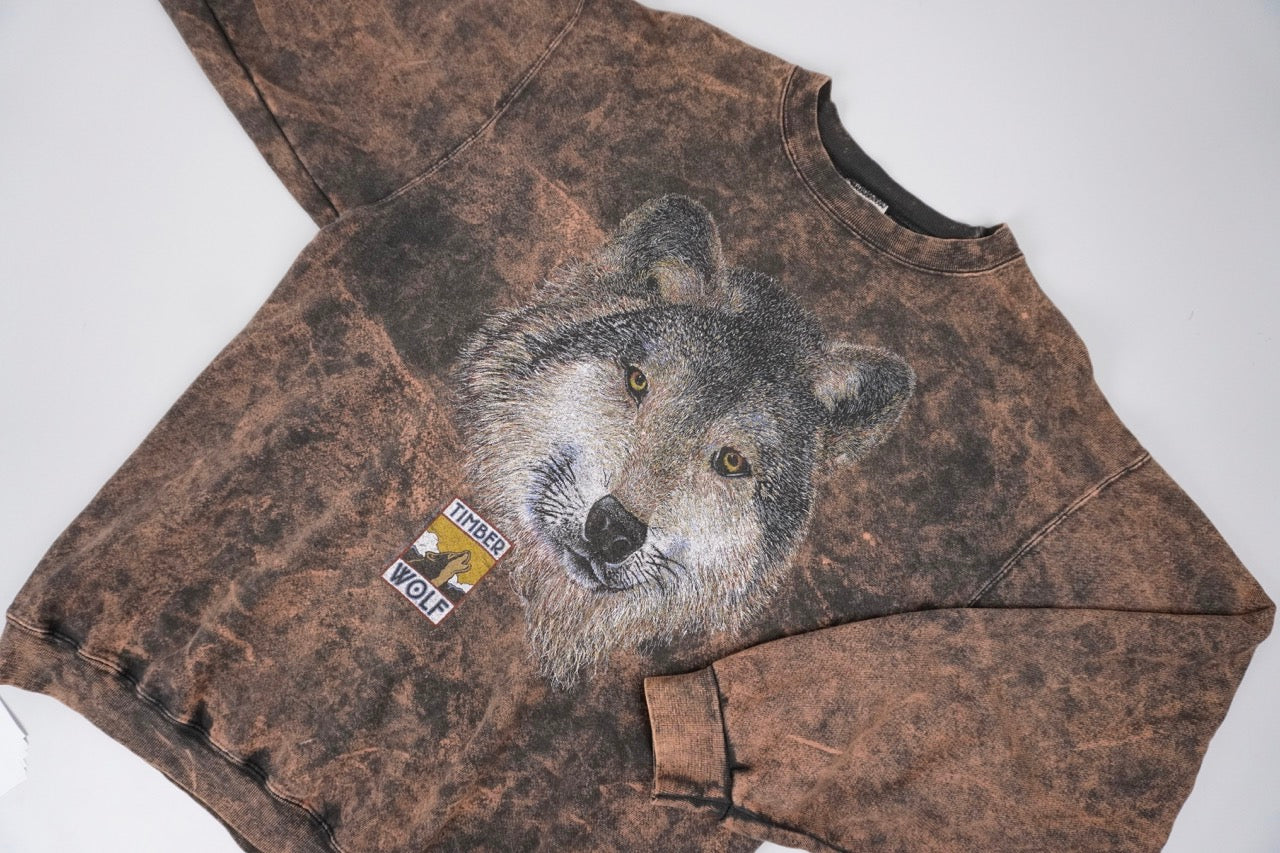 90s Brown Oneita Wolf Sweatshirt