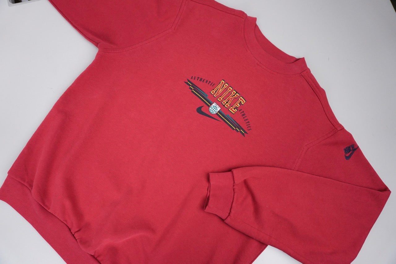 90s Red Nike Spellout Sweatshirt