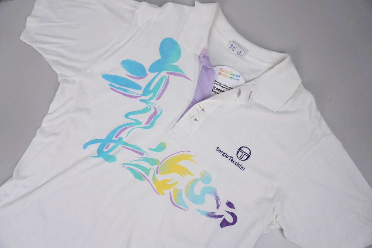 80s White Sergio Tacchini Poloshirt