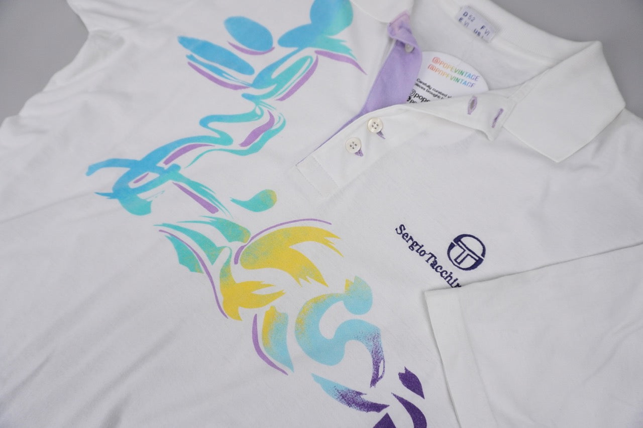 80s White Sergio Tacchini Poloshirt