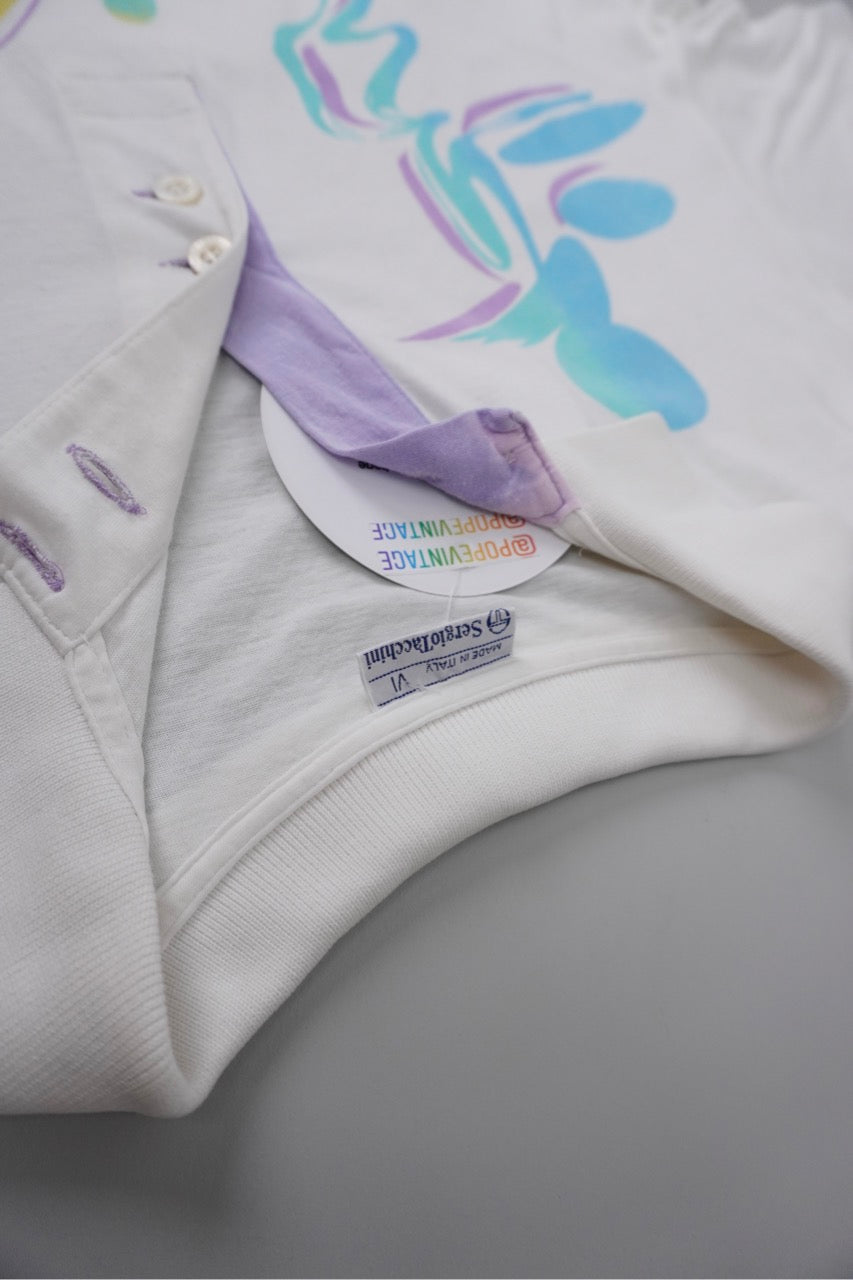 80s White Sergio Tacchini Poloshirt