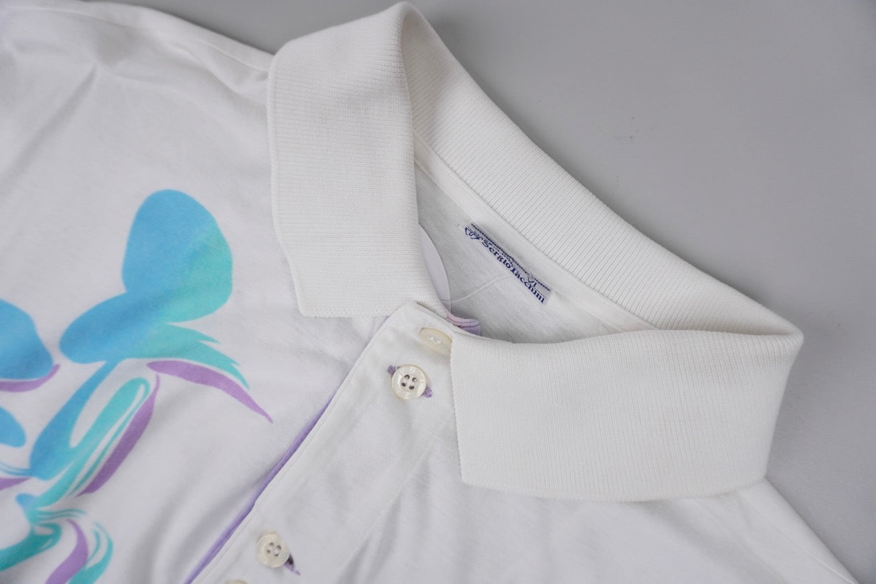 80s White Sergio Tacchini Poloshirt