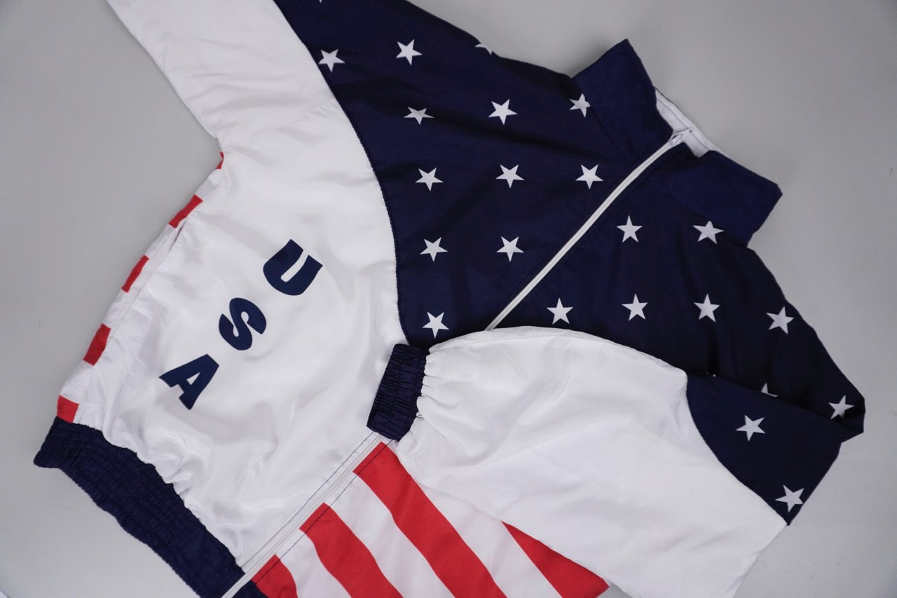 80s USA Trackjacket White blue red M