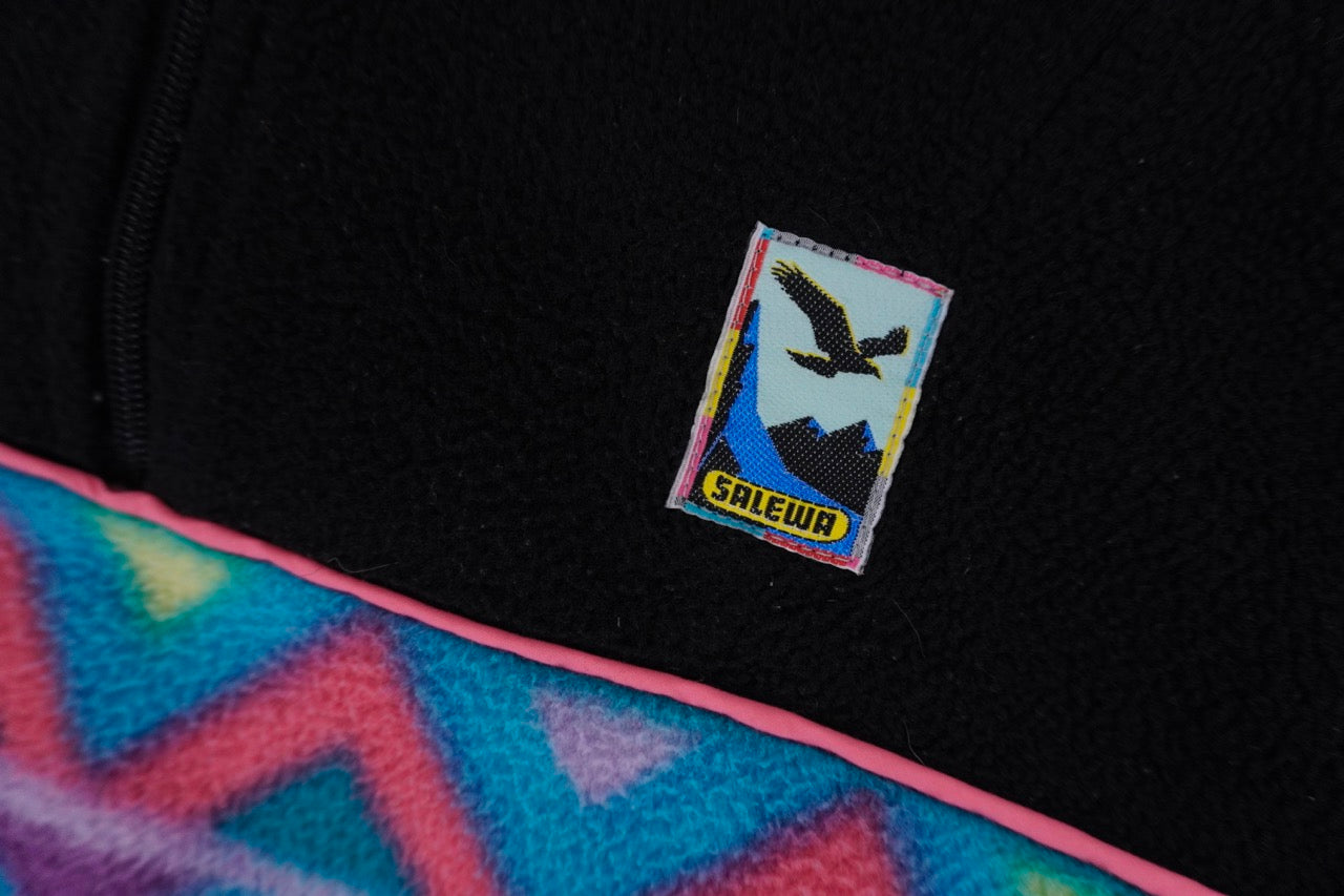 90s Salewa Fleece Black Turquoise, pink M