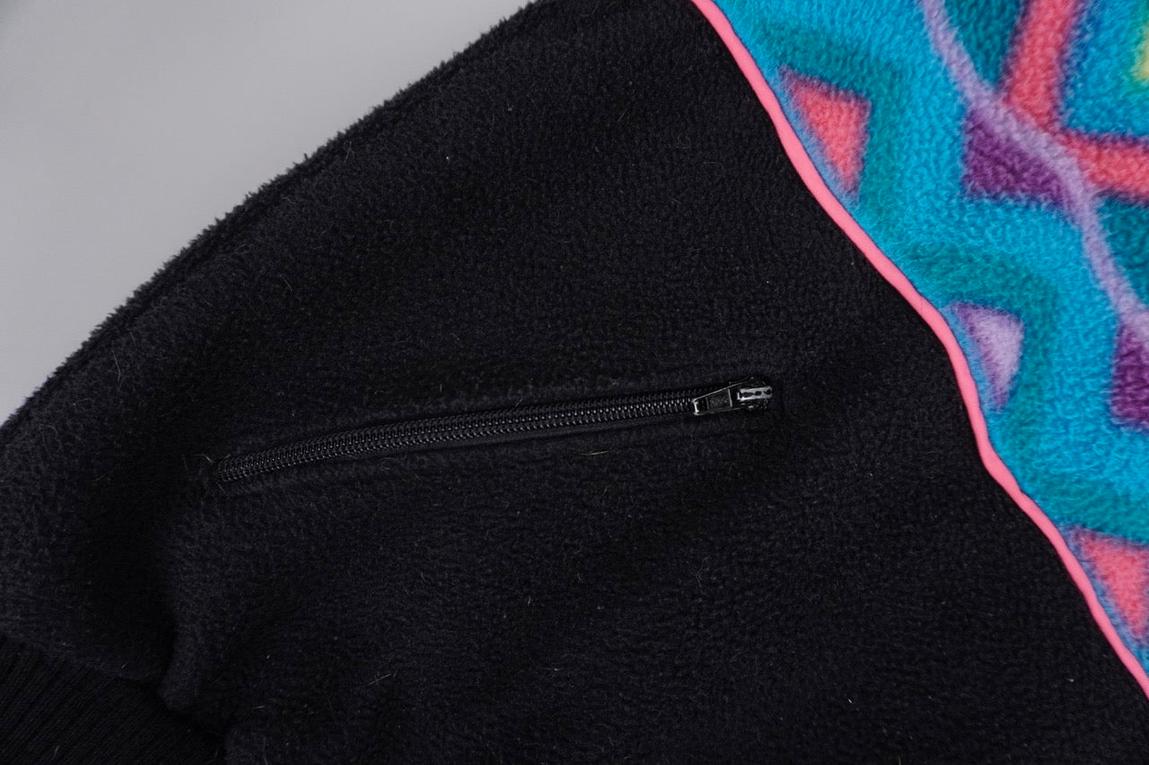 90s Salewa Fleece Black Turquoise, pink M