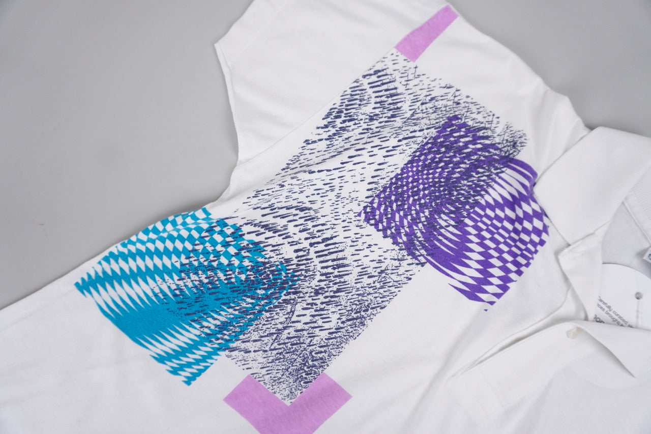 80s Sergio tacchini T-shirt White Multicolor M/L