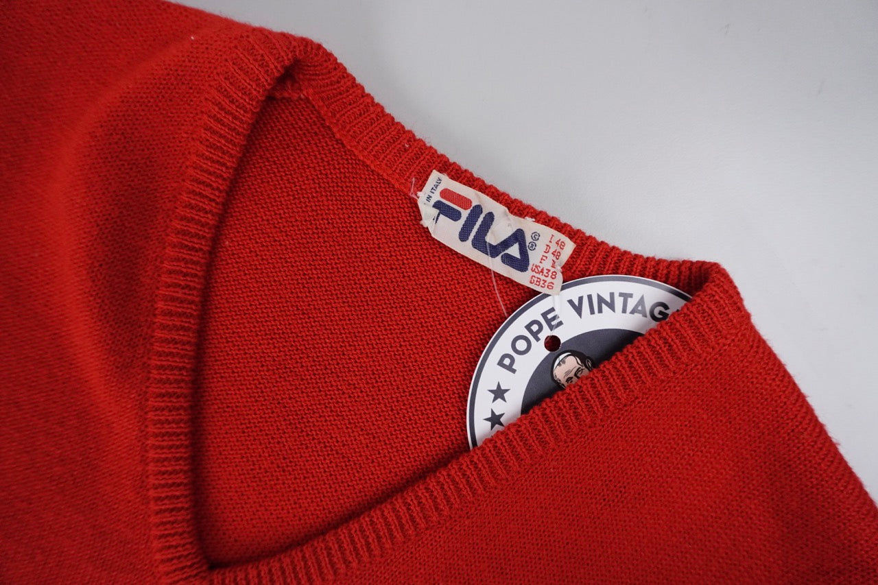 80s Fila Sweater Vest Red Red M/L