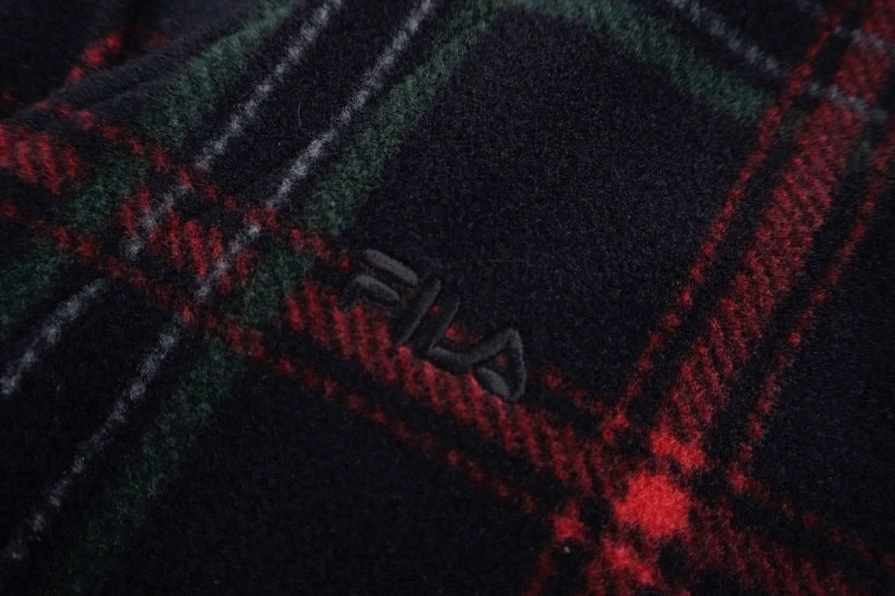 90s Fila Fleece Vest Black Red XL/XXL