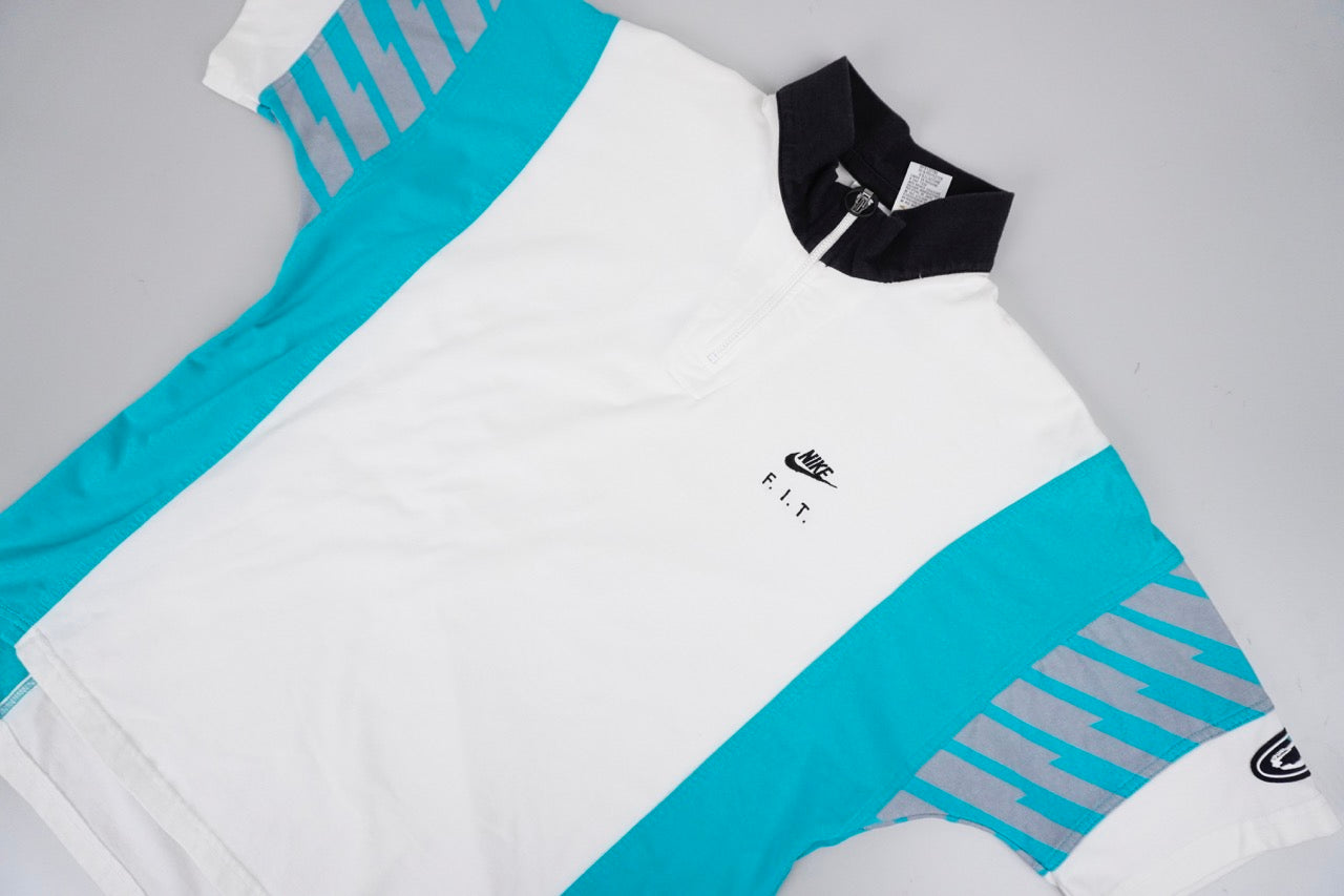 90s Nike challenge court Andre Agassi T-shirt White Turquoise M