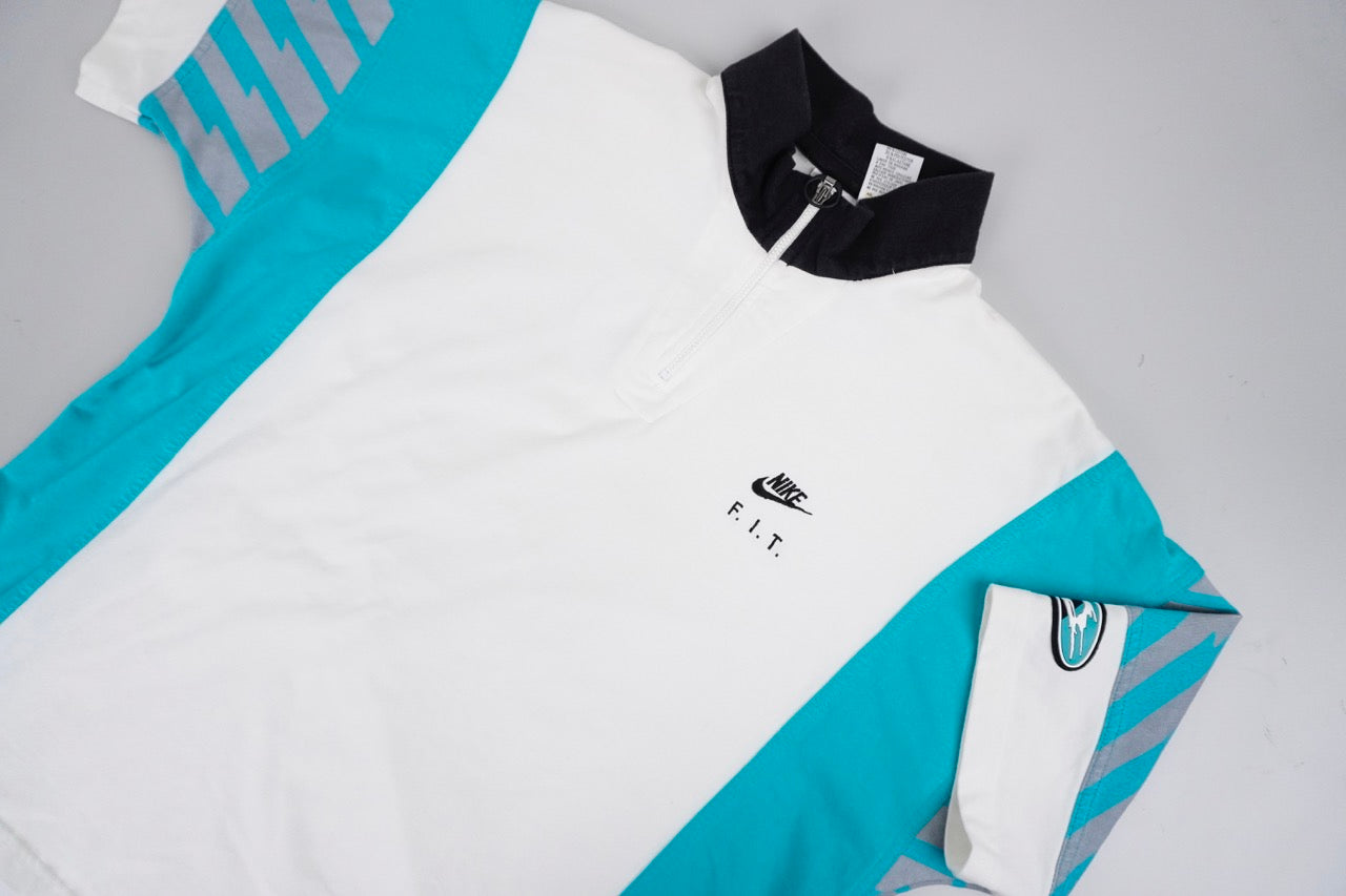 90s Nike challenge court Andre Agassi T-shirt White Turquoise M