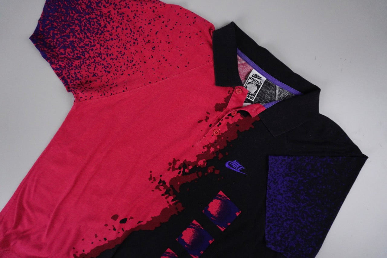 90s Nike Challenge Court T-shirt Black Pink L