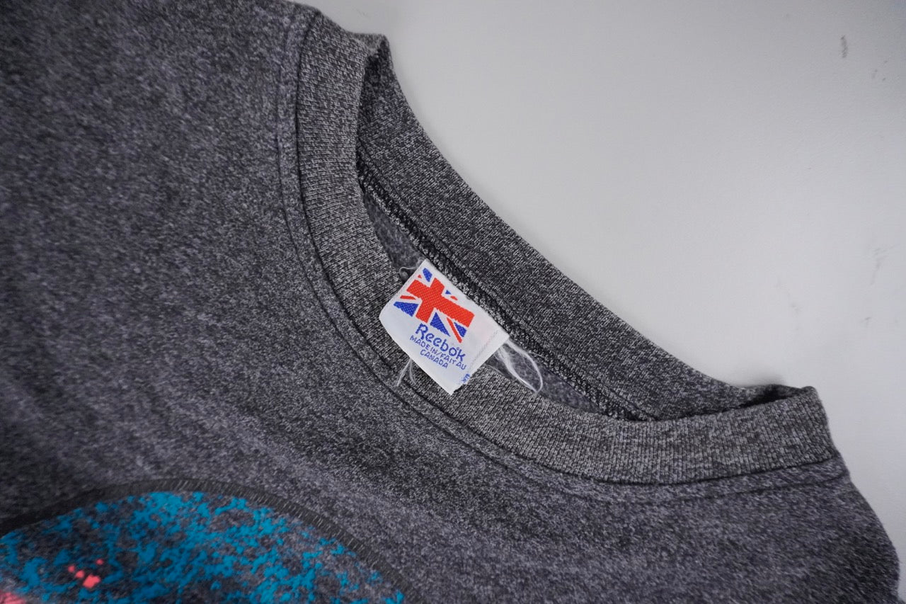 90s Reebok Sweatshirt Grey Pink, blue XL