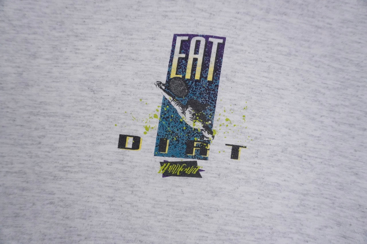 90s Reebok Tennis "Eat Dirt" T-shirt Grey XL