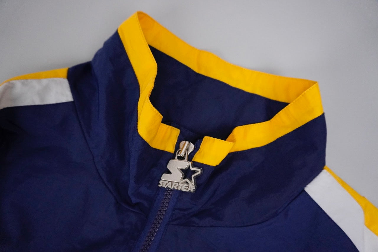 90s Starter Michigan Wolverines Jacket Blue & Yellow L