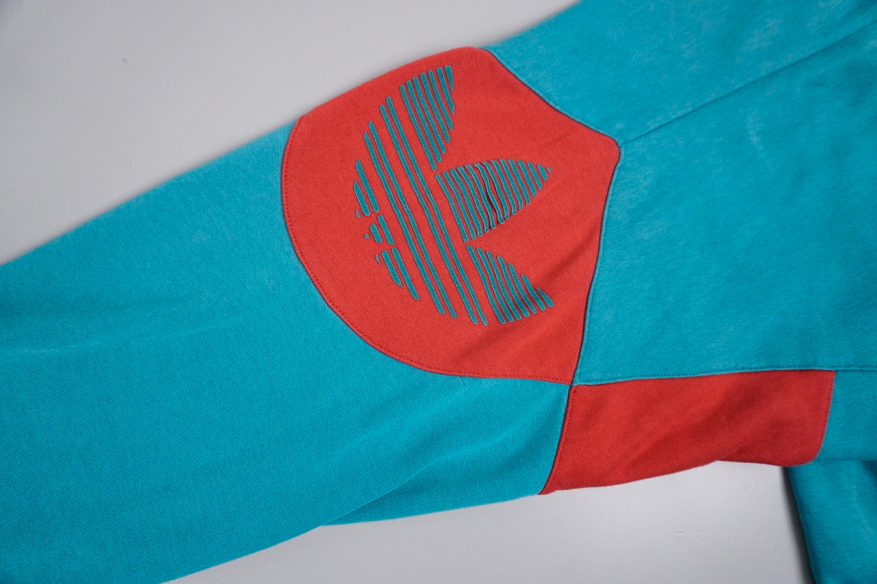 00s Adidas Sweatshirt Turquoise Red L