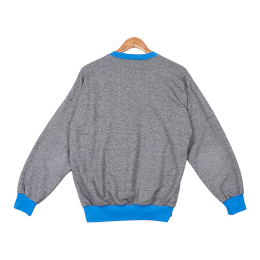 00s Adidas Sweatshirt Grey Blue S/M