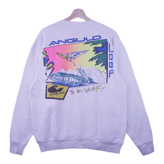90s Angulo Hawaii Surfing Sweatshirt Grey Blue L/XL