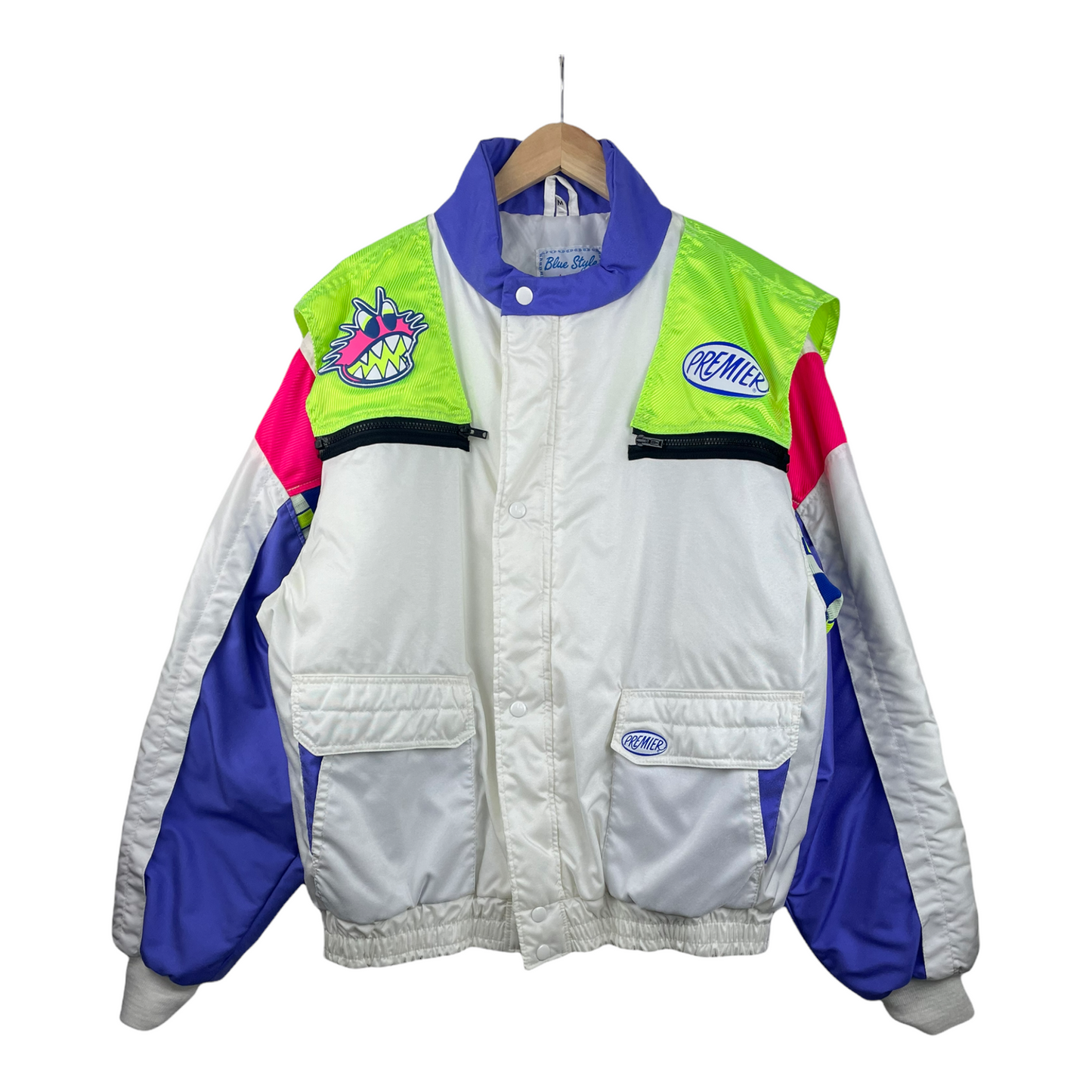 90s Blue Style Premier Dirt Demon Motocross Jacket White Purple M