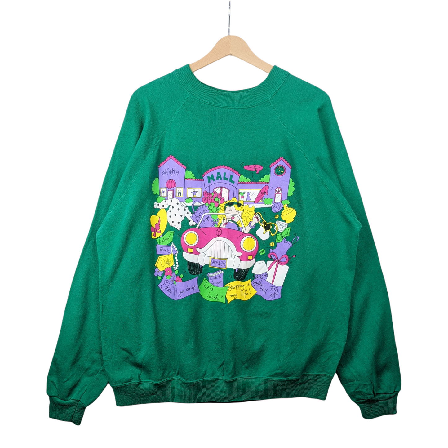 90s Hanes Sweatshirt Green XL/L