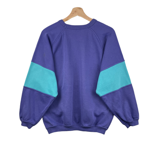 90s Poivre Blanc Sweatshirt Purple Turqoise M