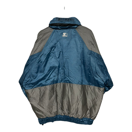 90s Starter Minnesota Timberwolves NBA Jacket Blue Silver L