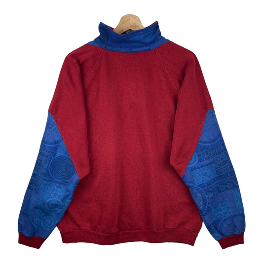 90s Unbranded Sweatshirt Blue Red M