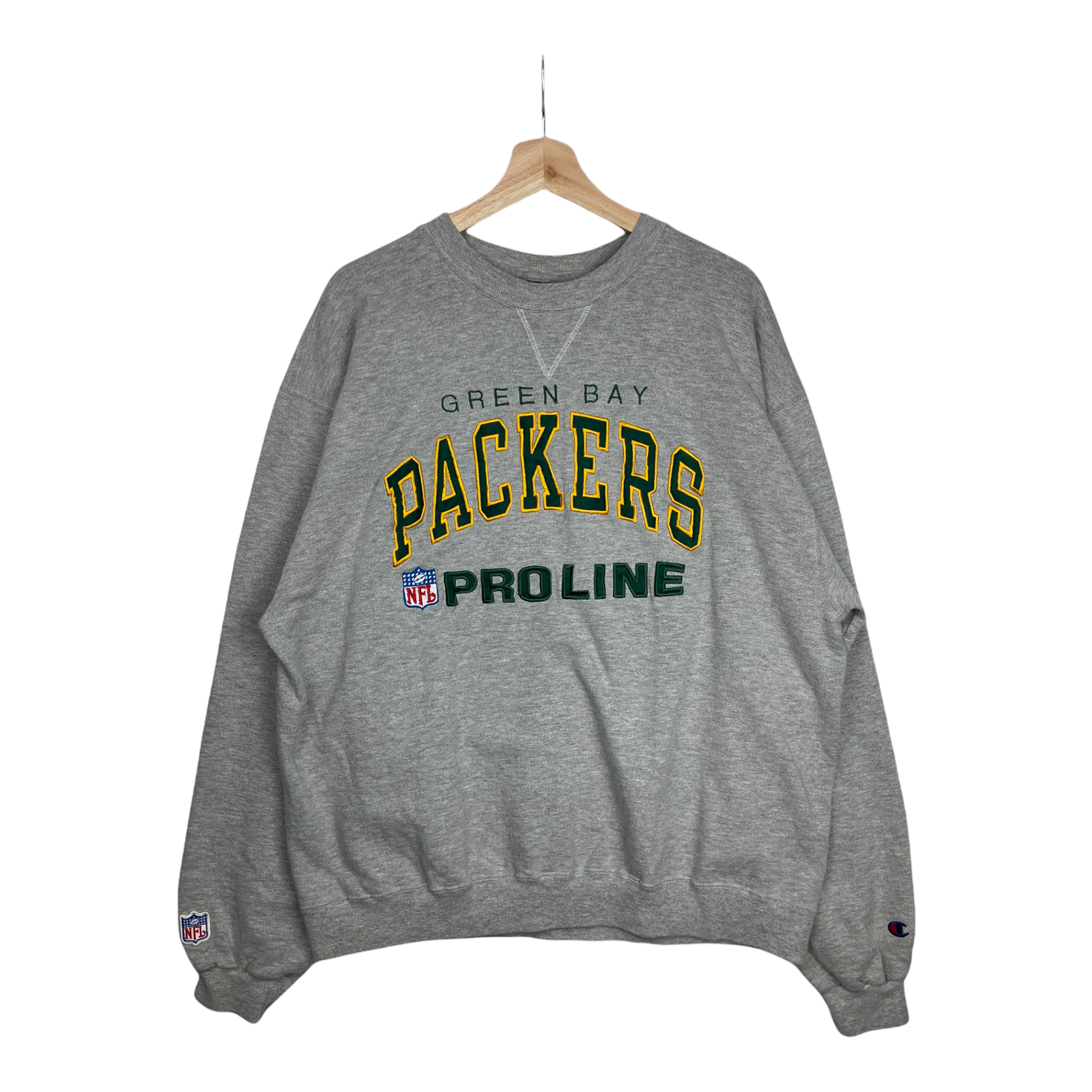 00s Champion Green Bay Packers NFL Sweatshirt Grey XL – PopeVintage