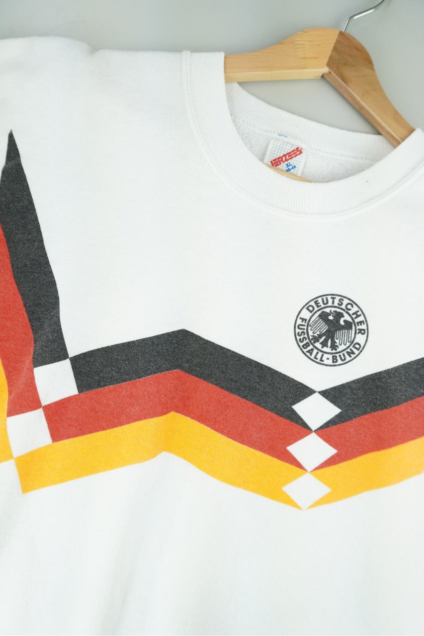 90s Jerzees Deutscher Fußball Bund Sweatshirt White L