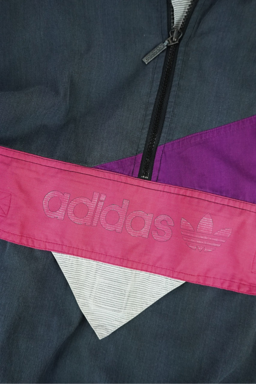 90s Adidas Jacket Grey Pink L
