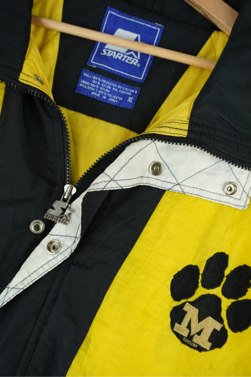 90s Starter Missouri Tigers Jacket Yellow Black XL