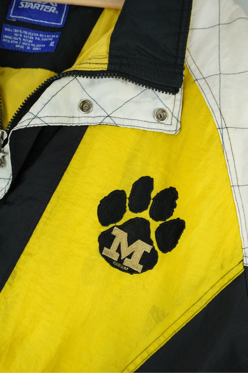90s Starter Missouri Tigers Jacket Yellow Black XL