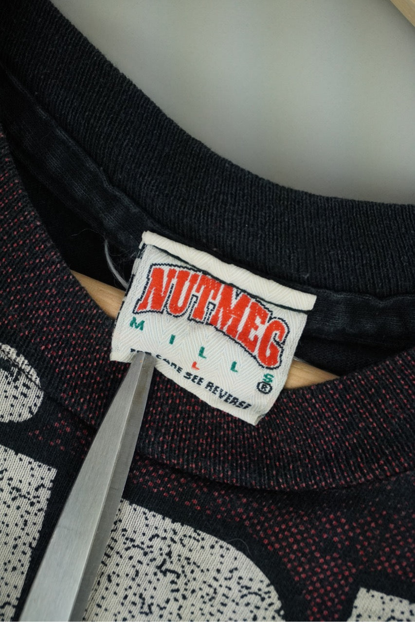 90s Nutmeg Mills 1. FC Nuernberg Bundesliga T-Shirt Black Red L