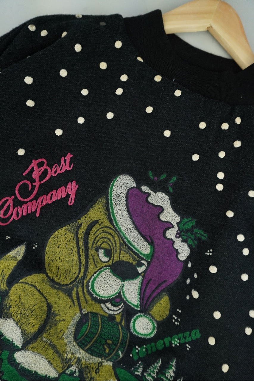 90s Best Company Christmas Sweatshirt Black M