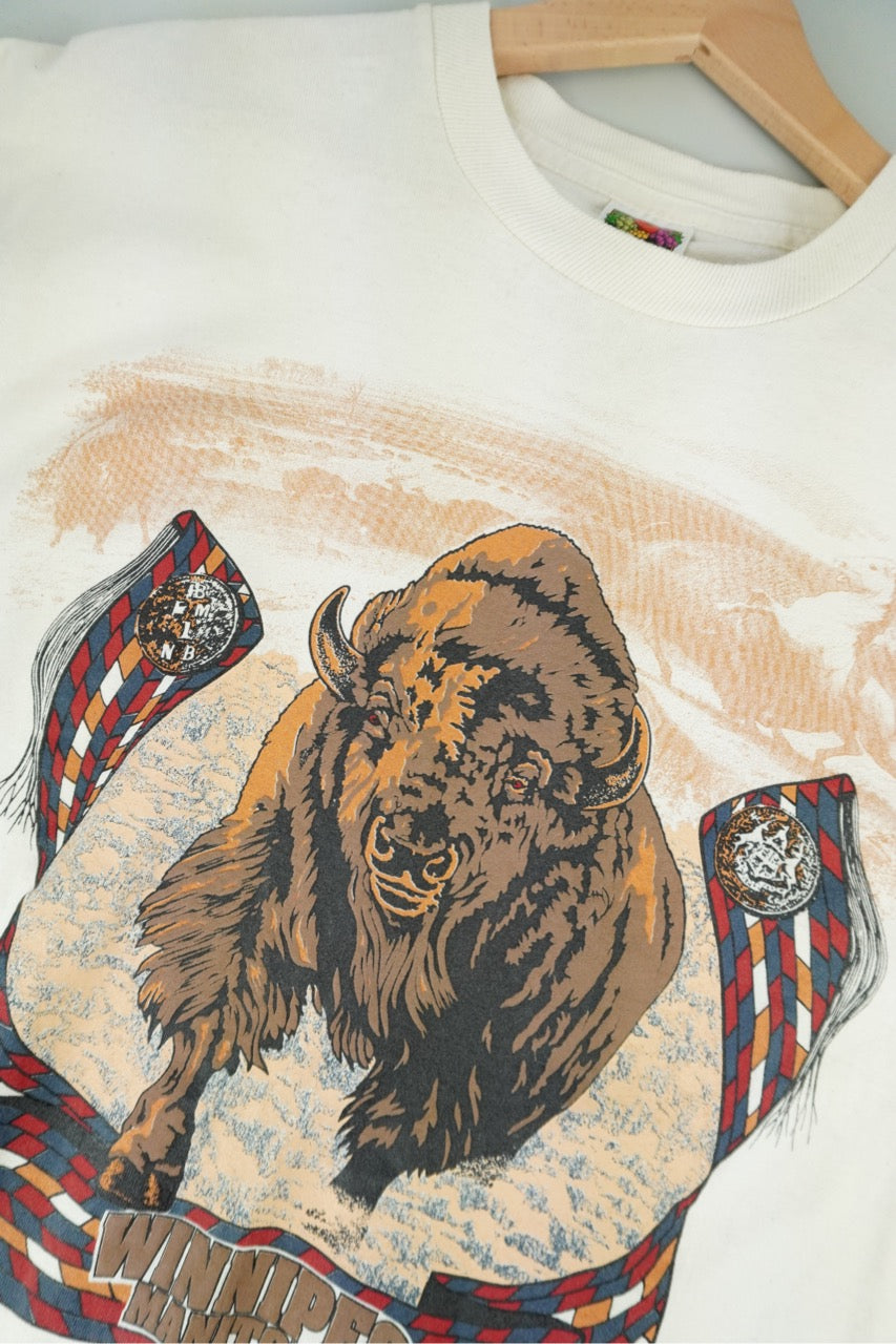 90s Fruit of the Loom Winnipeg Canada Tourist T-Shirt Beige L
