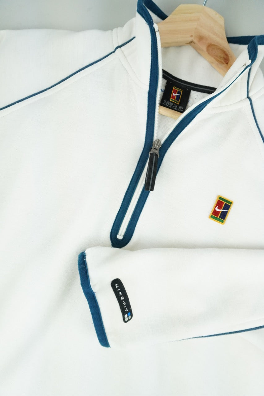00s Nike Court Sweatshirt White S/M